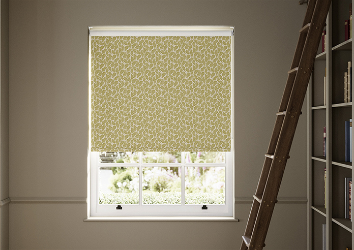 Land & Shore Oak Leaf  (Blackout), Ochre - Roller Blind - Image 3